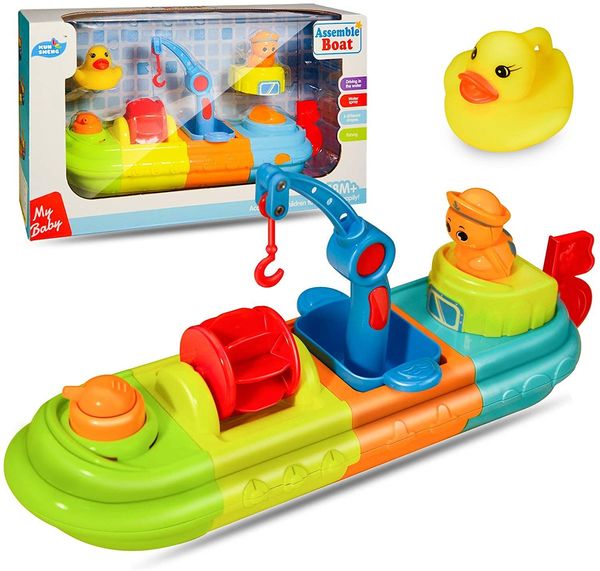 Giochi da bagno Acqua nebulizzata per bambini Wind Up Boat Swim Doccia 1 2 3 4 anni 221118