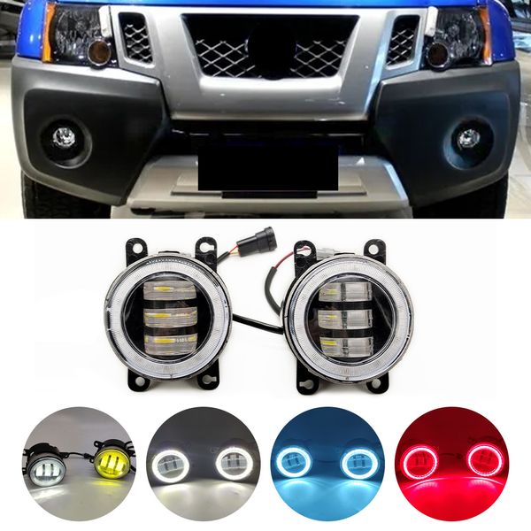 Auto Paraurti Anteriore LED Fendinebbia Gruppo Occhio di Angelo DRL Luce di Marcia Diurna 12V Per Nissan Xterra N50 2005-2015