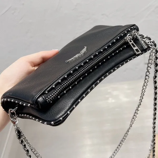 Populate borse da donna ali di borsette di borsette a diamante Zadig et Voltaire Rivets Pehoepskin Messenger Crossbody Borse a tracolla due borse a hasp clutch da donna a catena