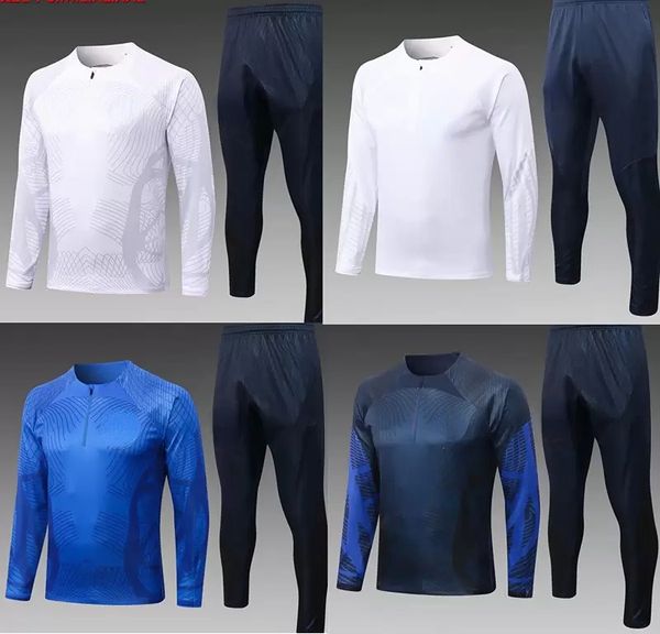 Camisas de futebol misterioso Novo 2022 2023 Men Kit adulto Mangas compridas Jaqueta de futebol uniformes de traje de pista 23 23 treinar kits de traje de treinamento de camisa de treinamento de futebol