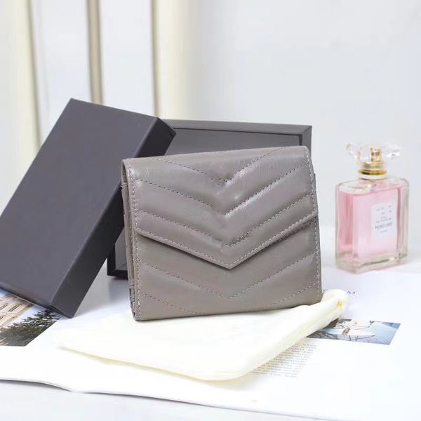 7A подлинный кожаный короткий кошелек Single Syster Skellets Fashion Women Clutch Wallet Lady Ladies Long Classical Snap Checker с апельсиновой коробкой картой 12.5см