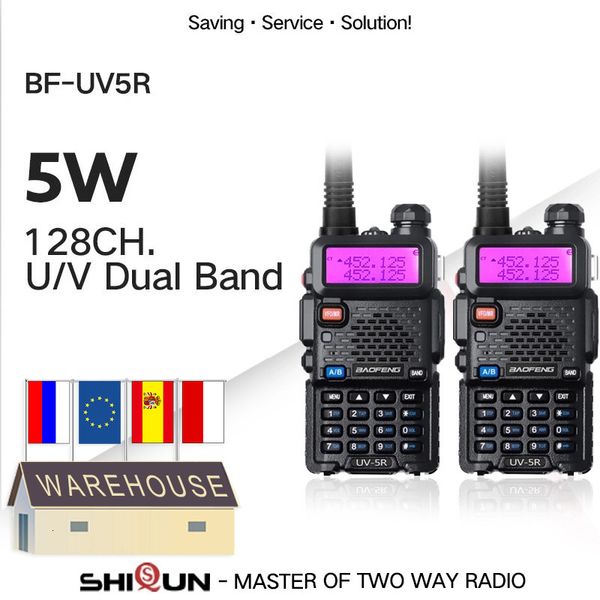 Walkie Talkie 12pcs BAOFENG UV-5R AMATEUR RAIDEPABLE POFUNG UV 5R 5W VHFUHF ДВОЙНА