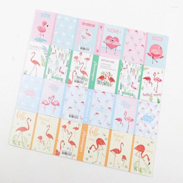 Confezione regalo 1 pz/lotto Cartoon Flamingo Series Fold Note appiccicose Memo Notepad Scrittura Scratch Pad Messaggio Etichetta di carta