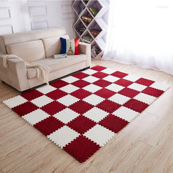 Halılar urijk 1pcs Eva köpük süet halı çocuklar bulmaca mat uzun kabarık bebek oturma odası patchwork halı