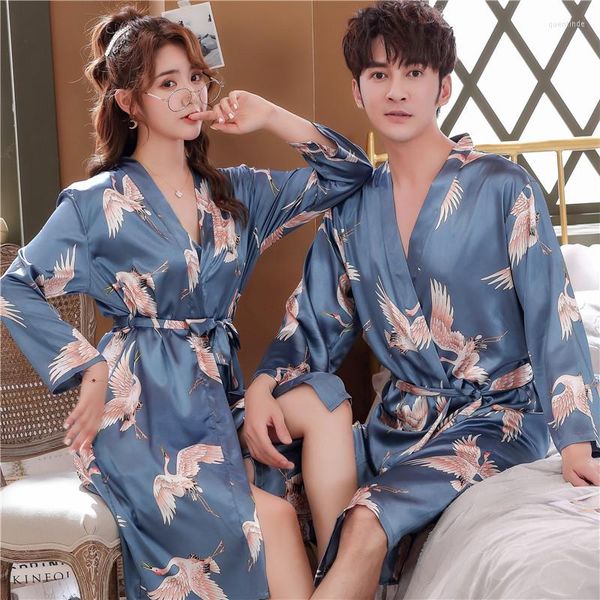 Roupa de sono masculina PRIMEIRA ESPECIAL PLUSTENTE TAMANHO KIMONO Robôs de seda Men camisolas Pijama Manga longa Peignoir Homme