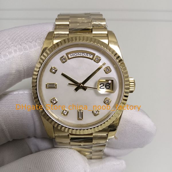 Relógio de tamanho médio de 6 cores masculino e feminino BP Data automático 36 mm ouro vidro de safira MOP diamantes mostrador pulseira BPF 2813 movimento relógios femininos mecânicos