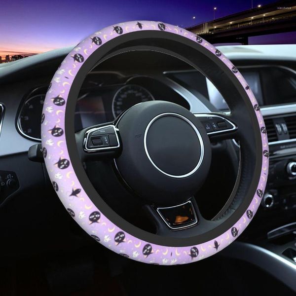 Tampa do volante Capas de marinheiros Lua P Pattern Cober para meninas Anime Protector Universal 37-38cm Acessórios para carros