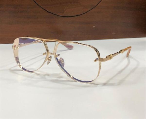 Neue Modedesign-Pilot-Metallrahmen-optische Brille 8155 Retro-einfache und großzügige High-End-Brille mit Box für verschreibungspflichtige Brillengläser