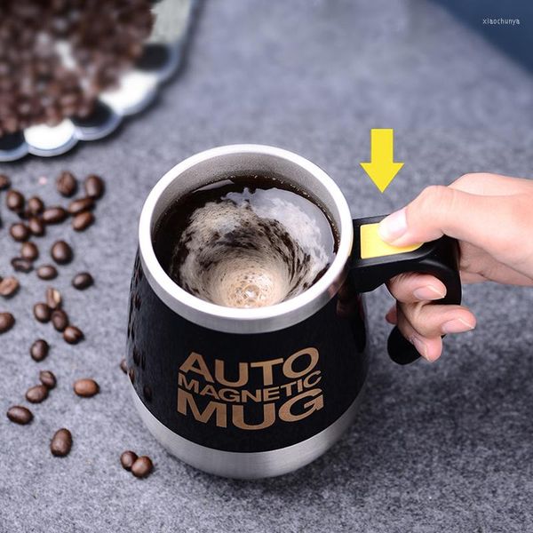 Tassen Automatisch selbst rührende magnetische Becher kreativer Edelstahl Kaffee Milch Mischung Tasse Mixer Lazy Smart Mixer Wärmeflasche Thermische Flasche