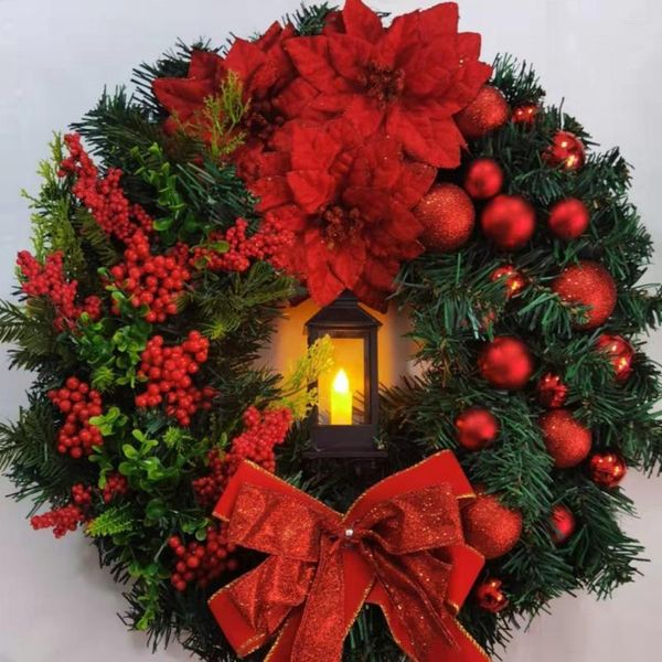 Fiori decorativi Gesù Ghirlanda di Natale Retro Xmas Lampada a olio da appendere alla porta