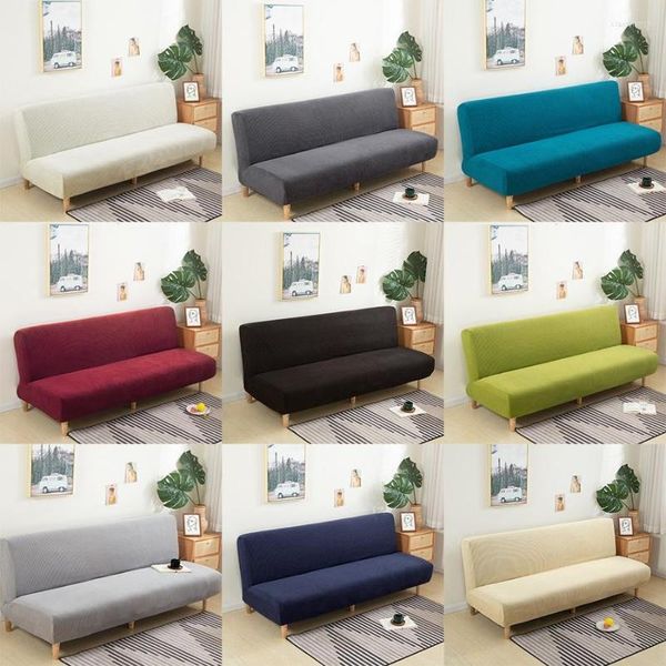Housses de chaise en velours de maïs, couleur unie, universelle, pour canapé, lit, sac complet, anti-poussière, élastique japonais, vente en gros