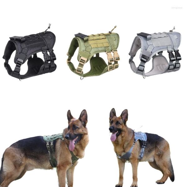 Collari per cani Oxford Imbracatura tattica di grandi dimensioni Sella Attrezzatura da caccia Addestramento Gilet militare per animali domestici di grandi dimensioni Accessori per prodotti da pastore tedesco