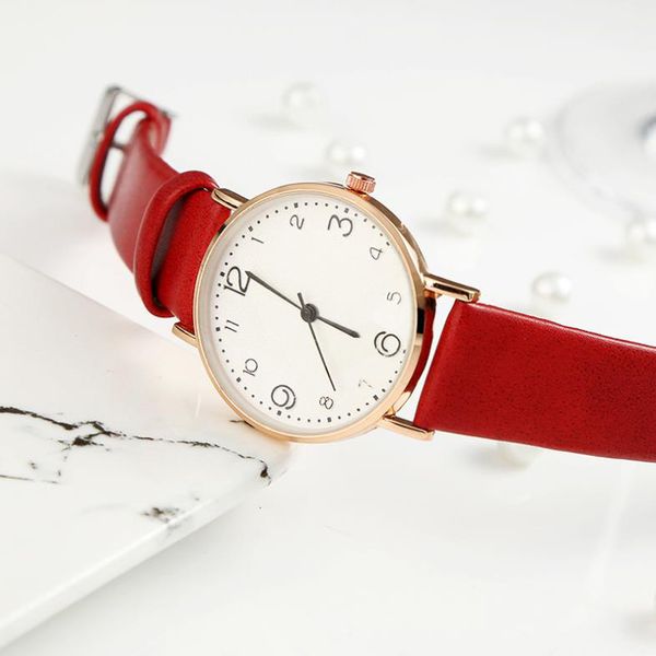 HBP Ladies Watch Fashion Leather Strap Gold Dial Bracelet Bracelet Quartz Girls Watches Montres de Luxe