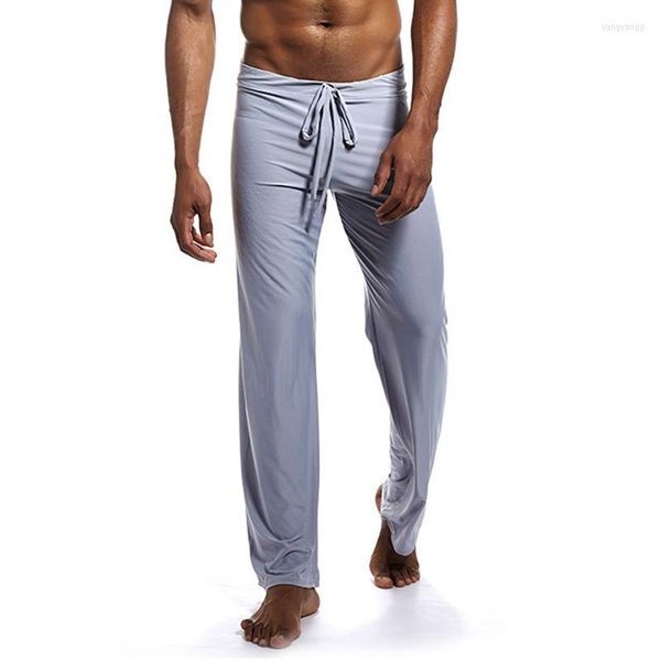 Abbigliamento da uomo Sleep casual Sonno maschile maschile morbido sottile pantaloni da pigiama in seta per uomo per uomini abbigliamento da notte quattro stagioni bianca nera m l xl 2xl