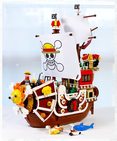 Lepin Pirate King Jumbo Yapı Başları 1488 PCS Büyük Güneşli Çocuk Montajlı Blok Setleri Oyuncaklar Noel Hediyesi