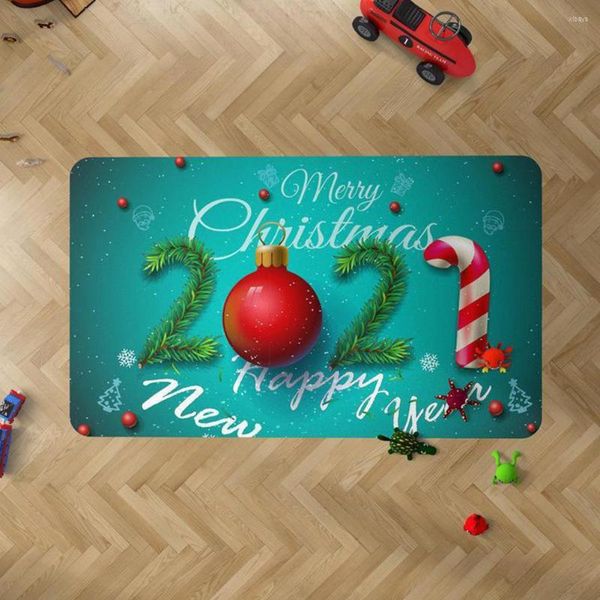 Decorazioni natalizie Christma Mat Babbo Natale Ornamento a ciondolo arredamento Merry Decor per casa Bagno cucina Bedroom Noel 40x60cm