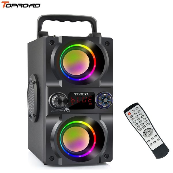 Tragbare Lautsprecher TOPROAD 40 W Bluetooth-Lautsprecher, kabellose Boombox, Bass-Subwoofer, unterstützt Fernbedienung, FM-Radio, RGB-LED-Leuchten, 221119