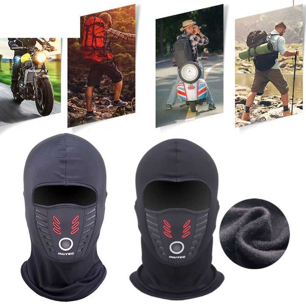 Máscara facial de lã para motocicleta quente antipoeira pescoço capa para capacete respirável balaclava