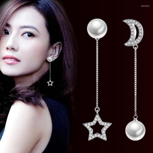 Orecchini a cerchio Fashion Zircon Sweet Stars Moon Ear Line Modelli femminili