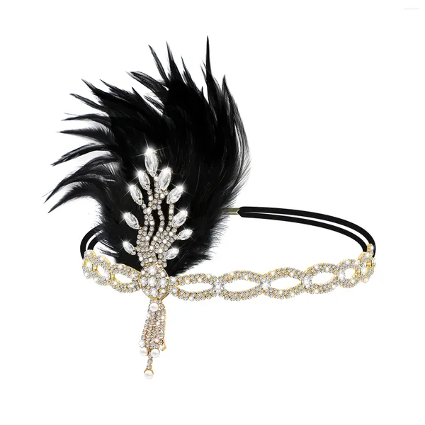 Bandanas 1pc Retro Style 1920s Tema shimmering Flapper Fanda da cabeça vintage Feathers para mulheres