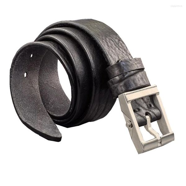 Cinture Cintura di lusso in acciaio inossidabile con fibbia da uomo in vera pelle Ceinture per uomo largo reale SBT0022