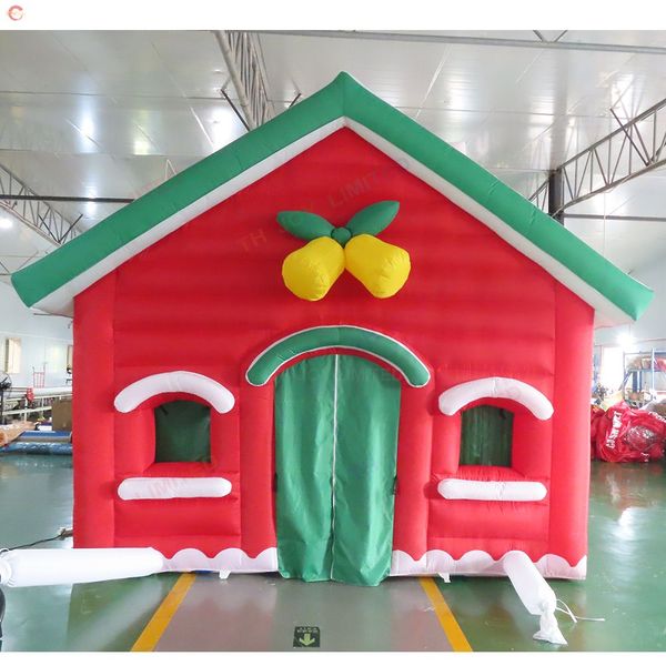 Atividades ao ar livre de navio 6x4m 7.5x4m Comercial Big Inflatable Christmas House Grotto de Santa para Decoração de Natal de férias