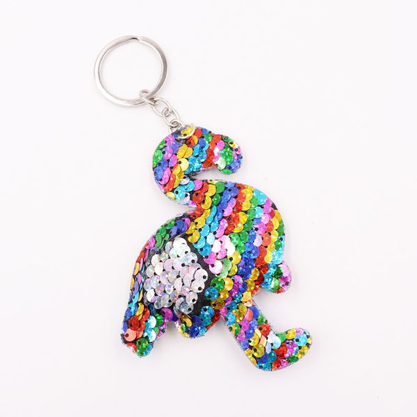 Блеск Flamingos Key Chain Party Fervective Double Flip Glitter Key Chain Ladies Bag Sende Wholesale Accessories 1223668