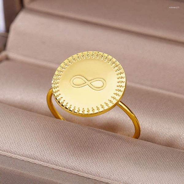 Anelli a grappolo Infinity Symbol Men for Women inossidabile anello a prua a bordo gioielleria femminile Coppia punk di moda femmina