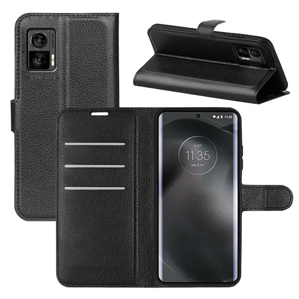 Casos telefônicos para o Moto Edge 30 Pro Lite S30 X30 G62 G42 G52 G22 Lychee Funda Wallet Case Stand Stand Cover