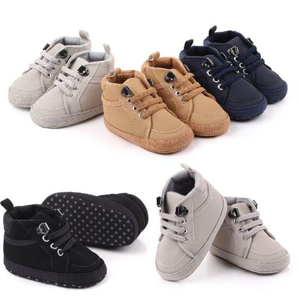 Sapatos para crianças recém-nascidas clássicas Primeiro Walker Infant Infant Soft Soled Anti-SLIP Baby Shoes para meninos esportes de tênis de berço BEBE 2Pairs lo226i