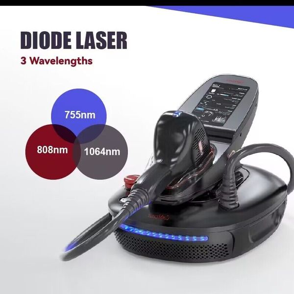 CE Professional 3 Dalgaboyu Diyot Lazer Mini 755nm 808nm 1064nm Lazer Diodo Vücut Epilasyon Makinesi Evde