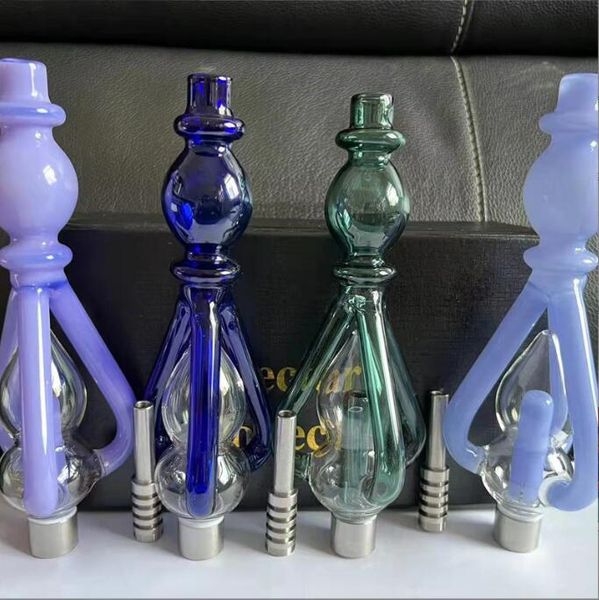 Tubos de fumantes de vórtice portátil Bongo Reciclador DAB Rigado de água de água de água Coloque de óleo com 510 Thread Titanium Quartz Tip Bubbler Cyclone