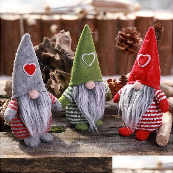 Decora￧￵es de Natal feitas ￠ m￣o, Toy Swedish Toy Saptay Doll Gnome Scandinavian Tomte n￳rdico Nisse Sockerbit Dwarf Elf Home Ornamen Dh819
