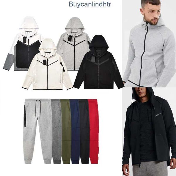 Designer Sportswear Tech Fleece Tute Pantalone spesso da uomo con zip intera Felpa con cappuccio Tuta Felpa Autunno Inverno Uomo Tute sportive Giacca da jogging AK9V