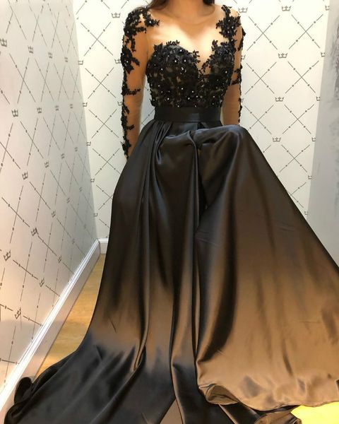 Вечернее торжественное платье Abendkleider Vestido Longo Festa Robe De Soiree, черные длинные вечерние платья с длинным рукавом в арабском стиле