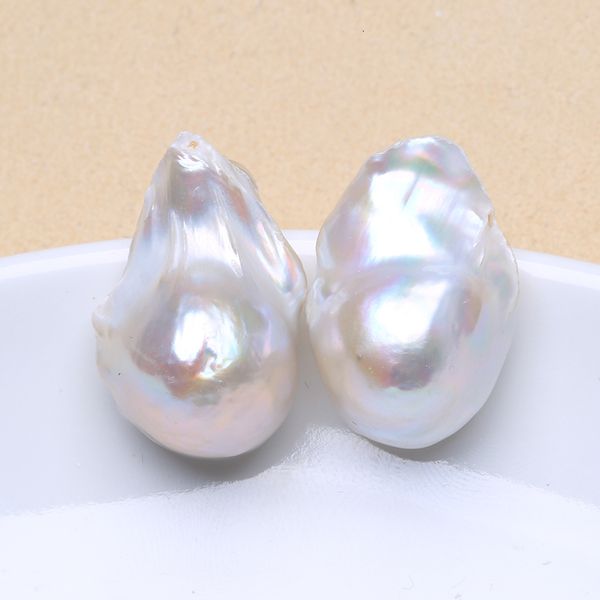 Pérola de água doce natural de água doce 925 Prata esterlina Brincos barrocos grandes 15-25mm Inses de joias finas para mulheres EA 221119