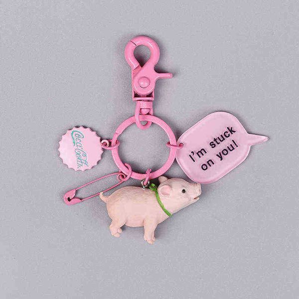 Portachiavi Piggy Puppy Kitten Doll Car Keychain Cute Girl Creativo Piccolo regalo Fashion Trend Bag Pendant T220909