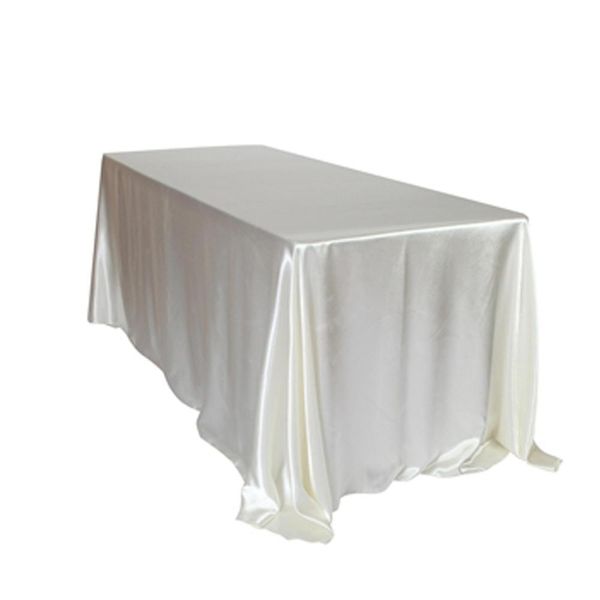 Tala de mesa 145x320cm Toelas de mesa brancas/pretas Tabela de mesa de cetim retangar