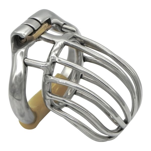 Cockrings Ergonomic aço inoxidável furtivo trava macho castity dispositivo gaiola de pênis cinto de anel S095 221121