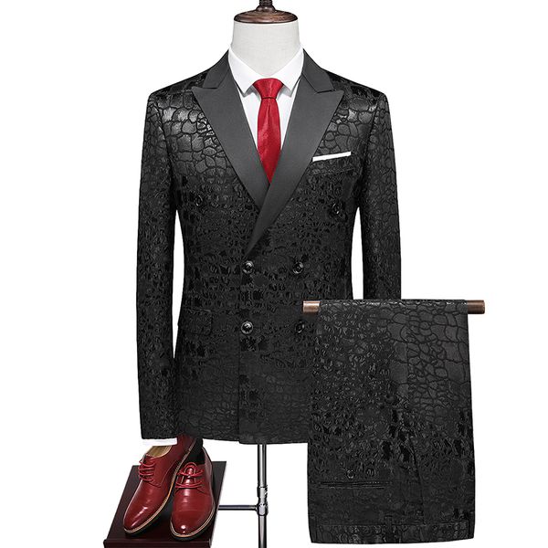 Mens Suits Blazers deixou Rom Brand Men Banquet Banquet Estilo Britânico Classic Jacquard Gentleman Wedding Prom Party Smoking Clothing 221121