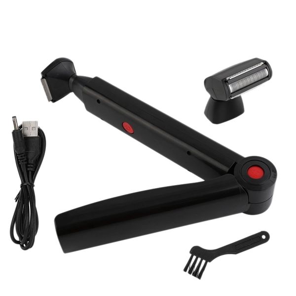 Razoras lâminas de alça longa homens de volta cabelos USB recarregáveis ​​Big Blade Trimmer 2 em 1 Back dobrável Men Removedor de cabelo 221119