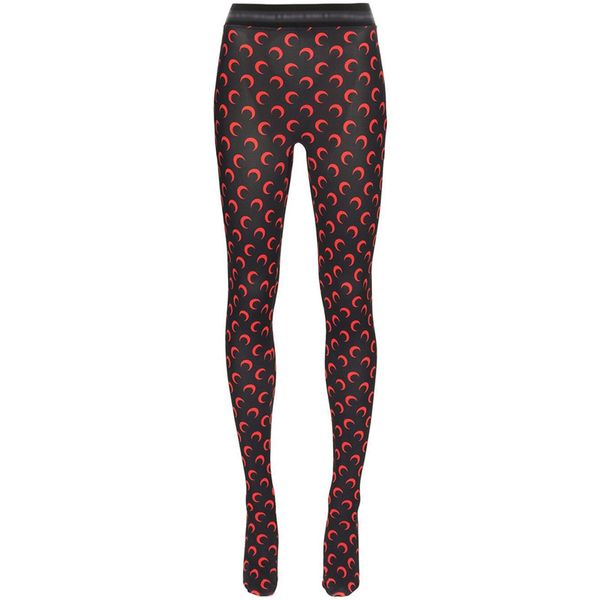 Designer Mulheres Moda Lua Floral Impressão Leggings Skinny Meia-calça Legging Elástica Slim Casual High Street Calças Calças Outono Mulheres Sexy StockingsLO9L