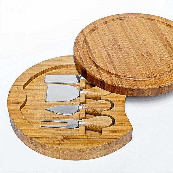 Bamboo Kitchen Tools Tools Board and News Set Tround Clacterie Boards поворотные мясо блюда отдыха.