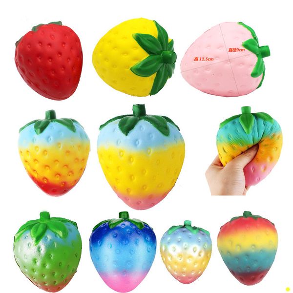 Fidget Sishy Toys Shape de frutas kawaii personalizada para PU Sponge Stress Relester Strawberry Toy Slow Rising Ball D87