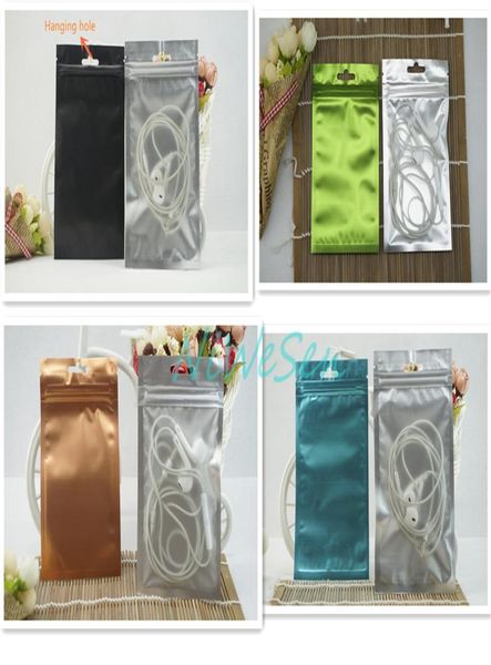 100pcslot 85x13cm ön mat şeffaf kaplama folyo ziplock torbası renk mylar telefon kasası paketleme torbası yeniden kapatılabilir paket izleme 6178723