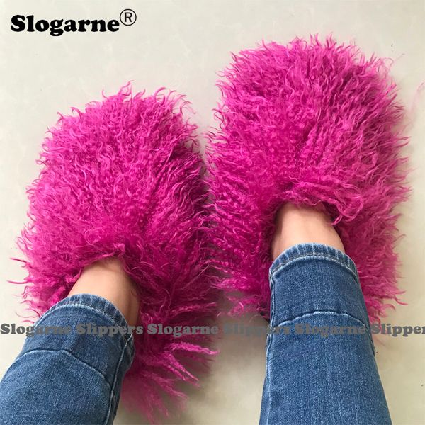 Outono inverno chinelos de pele feminino plus size ry falso pelúcia quente casa sapatos de algodão slides interiores 2 76 h