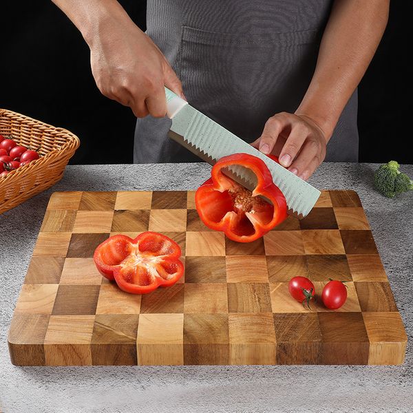 Taglieri Tagliere da cucina in legno di gomma noce lucidato a mano grandi utensili di alta qualità massiccio 221121