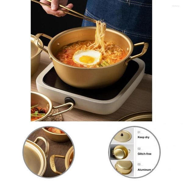 Ciotole Buona pentola per zuppa Rivestimento antiaderente Ciotola per noodle durevole con coperchio Contenitore per gadget da cucina