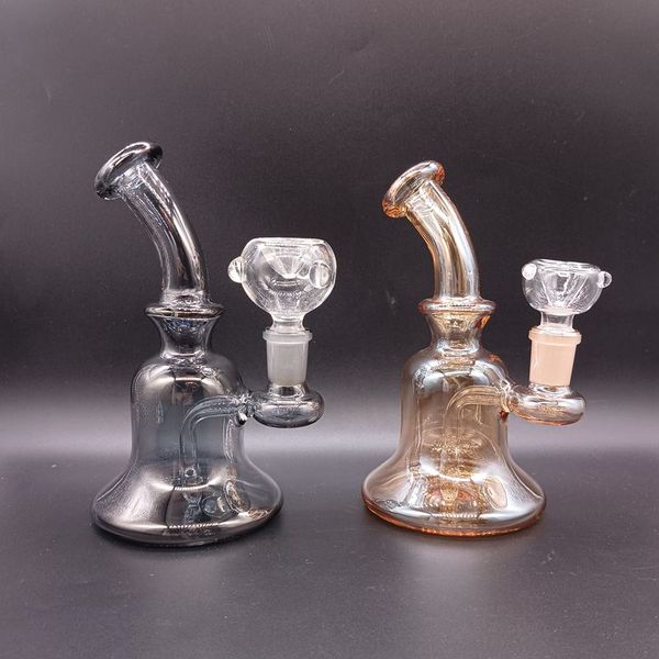 Mini narghilè in vetro galvanico per acqua Bong con riciclatore di scodelle da 5,5 pollici Oil Dab Rigs Inline Perc Heady Pipes