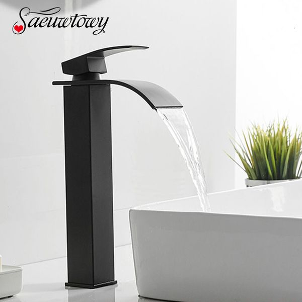 Rubinetti per lavabo bagno Cascata Nero Lavabo superiore Lavabo Vernice nordica Foro singolo 221121